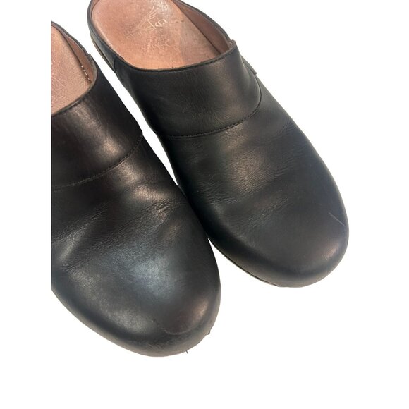 DANSKO Black Leather Open Heel Clogs Shoes Womens 8.5 9 Euro 39 - Picture 7 of 7